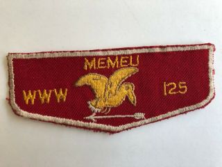 Memeu Lodge 125 F2 Oa Flap Patch Order Of The Arrow Boy Scout Sewn