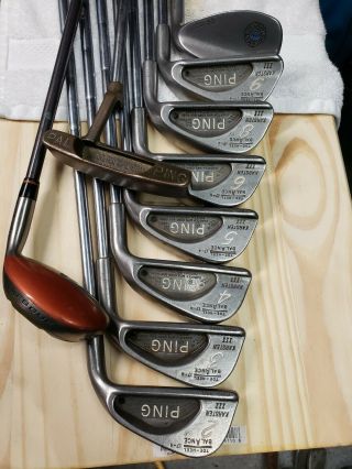 Vintage Ping Golf Clubs Karsten Iii Eye 2 - 9 Iron Set ⛳️pal 1 Putter Wood