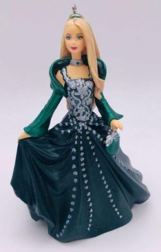 2004 Celebration Barbie Hallmark Ornament 5 Mattel Green Dress