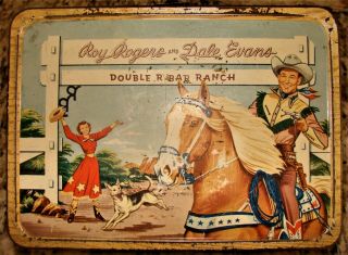 Vintage Roy Rogers & Dale Evans Double R Bar Ranch 1950s Lunch Box No Thermos