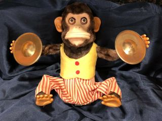 Vintage Musical Jolly Chimp Battery - - Tin Toy Monkey 1950s Japan 7061