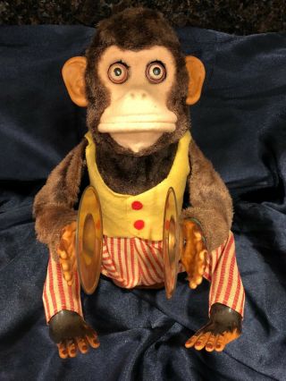 Vintage MUSICAL JOLLY CHIMP battery - - Tin Toy monkey 1950s Japan 7061 3
