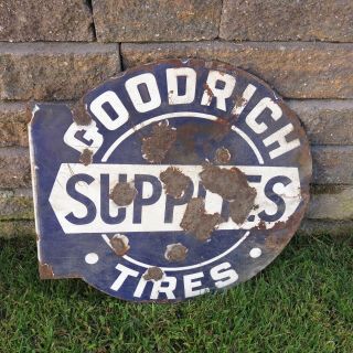 Vintage Goodrich Supplies - Tires Porcelain Flange Sign