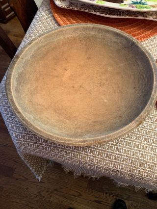 Antique Primitive 12 1/4” Wood Dough Bowl Primitive Farmhouse Bowl