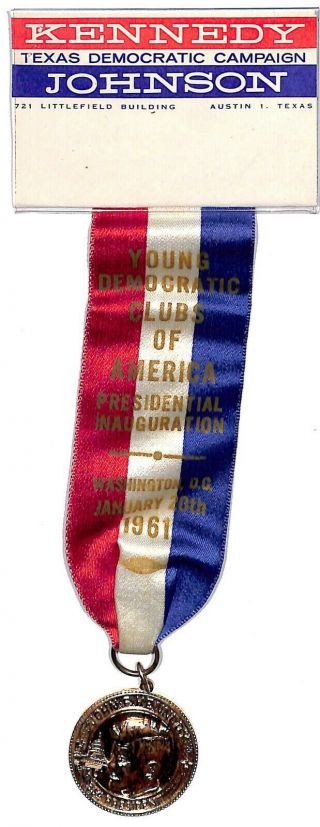 Texas John F.  Kennedy Inaugural Badge For Young Democrats Of Texas 1961