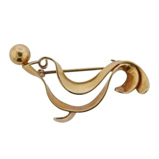 Tiffany & Co 14k Gold Seal Brooch Pin