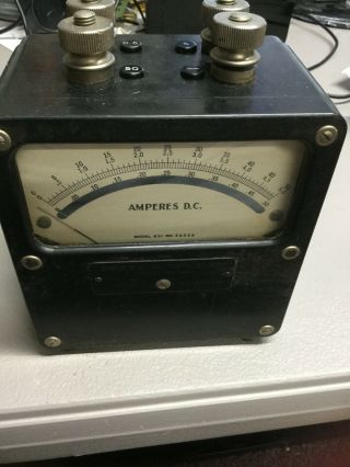Vintage Weston Electrical Instrument Model 913 Dc Ammeter Three Scales
