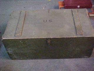 Wwii 1943 Dated Us Wooden Footlocker With Tray
