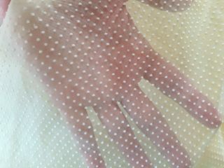Vintage c.  1960 ' s Flocked Dotted Swiss Sheer Fabric Skirt Panels 2,  Yards 3