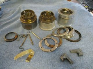 Vintage Group Of Antique Miners Safety Lamp Parts From Estate
