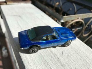 Custom Camaro Redline Blue Hot Wheels Car Die Cast Mattel Old Wheel Toy