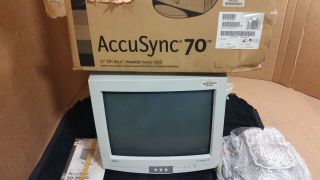Vintage Nec As70 Accusync 70 16 " Crt Monitor W/audiobase 1633
