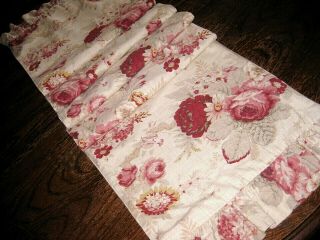 Waverly Vintage Norfolk Rose Floral Runner Tablecloth Size 71.  5 " X 14.  5 "