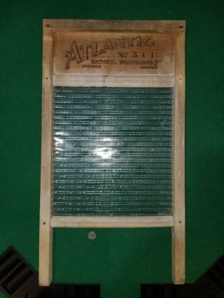 Vintage Atlantic No.  511 National Washboard Co.  W/ Glass