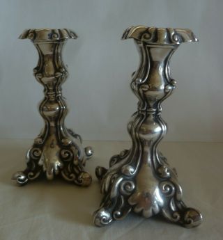 Vintage Sterling Silver - Small Medium Size - Polish Style - Candlesticks