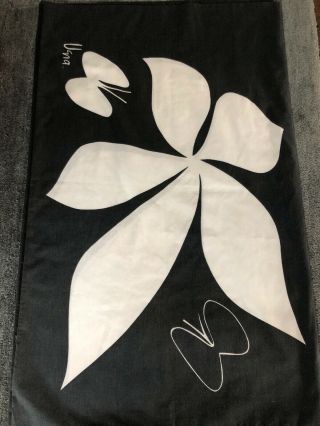 Vintage Vera Neumann Black And White King Size Pair Pillow Cases Floral