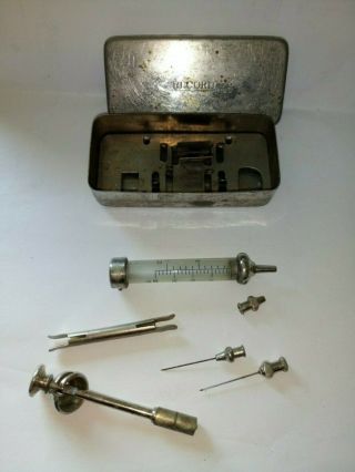 Small Antique Cased Medical Injection Set