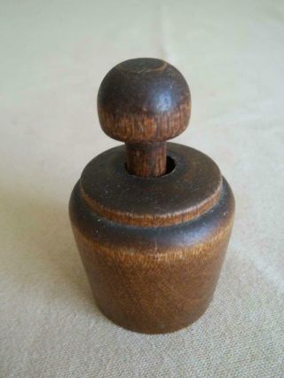Antique Primitive Small Round Wood Butter Mold/stamp (floral /clover Design)
