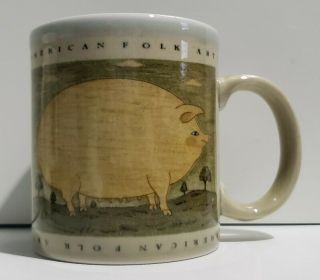 Otagiri Coffee Cup Mug American Folk Art Pig Warren Kimble Artist