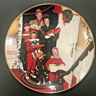 Norman Rockwell 24k Trim " Merry Christmas Grandma " Plate 1986 Nib/coa