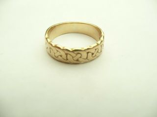 Vintage 9ct Gold Celtic Weave Wedding Band Ring Size N 17.  18mm 3.  4 Grams