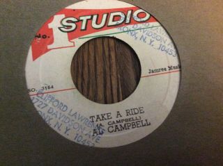 Reggae 45 Studio One S.  O.  3164 Al Campbell Take A Ride/version The Soul Defenders