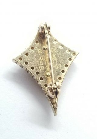 VINTAGE Kappa Alpha Theta Badge - 14k Gold Diamonds Pearls Sorority Pin 3