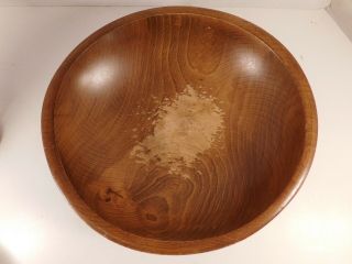 Vintage Wooden Dough Bowl,  11 3/4 by 10 3/4 Inches 2