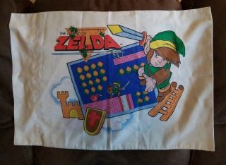 Vintage 1988 Nintendo Mario Bros The Legend Of Zelda Pillow Case Vtg 80s