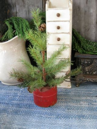Antique Flour Sifter Old Red Paint W Primitive Christmas Tree