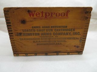 Vintage Remington UMC Nitro Club Wetproof Wooden Crate 12 GA Rabbit Load 6 3
