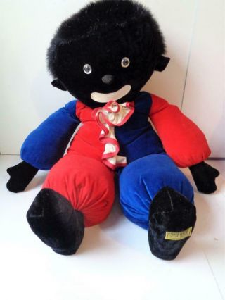 27 " English Merrythought Black Clown Doll With Mr Jingles Bells Black Fuzzy Hair