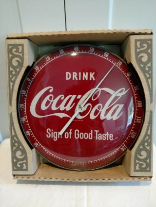 Vintage Metal Coca Cola Thermometer Made In Usa.