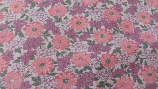 Vintage Feedsack With Pink And Purple Flowers Looser Weave 42 By 37