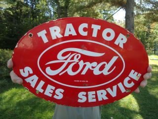 Vintage 1959 Ford Tractor Sales - Service Dealership Porcelain Sign