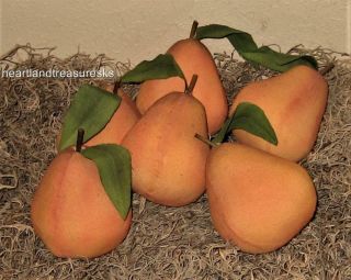 Primitive Pear Bowl Fillers Ornies Set Of 6