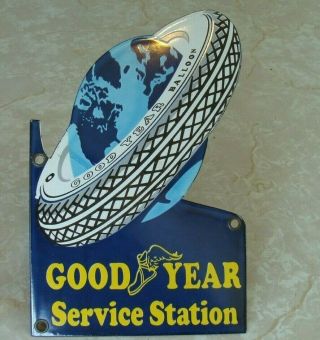 Vintage Porcelain Goodyear Tires Service Station Sign