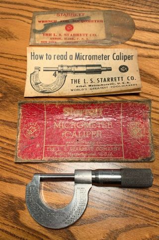Collectible Vintage The L.  S.  Starrett Co.  No.  209 - C,  Micrometer,  Athol,  Mass.  U.  S.  A.
