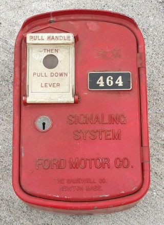 Vintage 40s/50s Gamewell Ford Motor Co Signaling System Fire Alarm Bell Call Box