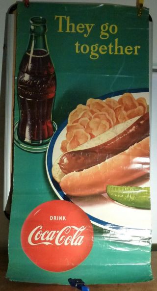 Vintage Coca Cola Hot Dog Advertising Poster