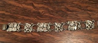 McClelland - Barclay Sterling Silver Vintage Floral Panel Bracelet 2