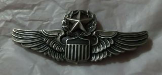 Vintage Sterling Silver N.  S.  Meyer Inc Ny Commander Air Force Wings Pin