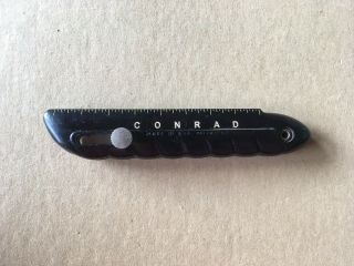 Vintage Conrad Utility Knife Box Cutter With 4 " Side Rule,  Usa (includes Blade)
