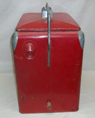 Vintage Coca - Cola Metal Cooler Box & 2 - Ice Picks,  Glass,  6 - Paper Cups,  1 - Plastic 3