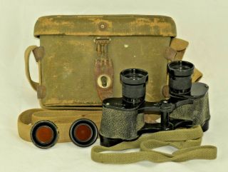 Japanese Military Binoculars Fuji Kogaku 6x9.  3 W/filters & Case