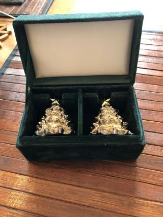Christmas Silver Plated Salt And Pepper Set