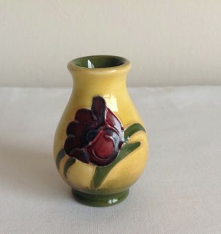 Vintage Moorcroft Pottery Tube Lined “anemone " Flowers Miniature Vase