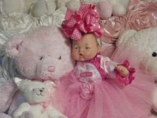 Vintage Thumbelina Baby Doll By Ideal 14 " Bubble Gum Pink Tutu 1960 