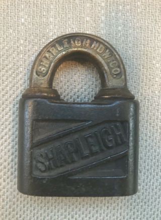 Vintage Antique Shapleigh Brass Padlock Lock With No Key