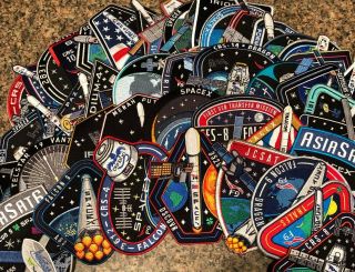 Rare Spacex Employee Numbered & Unnumbered Mission Patches.  Over 50 Total.